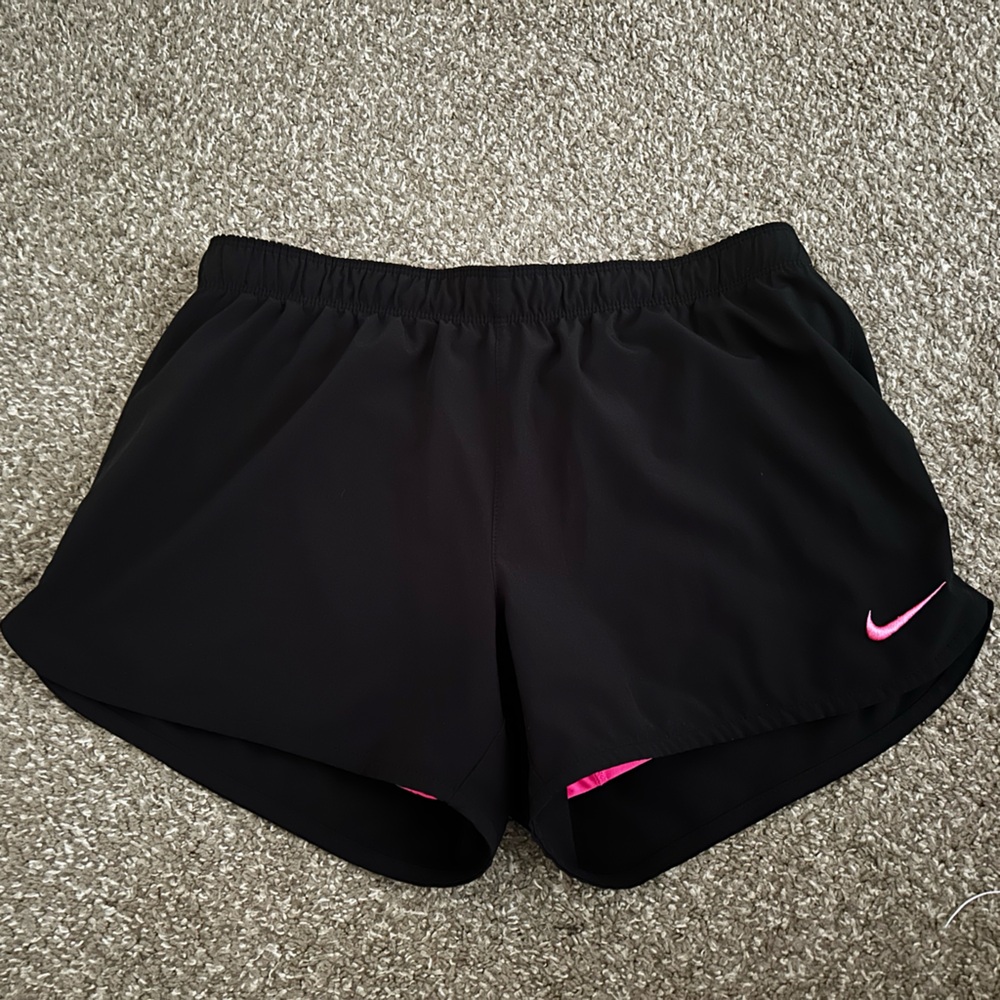 Nike Black and Pink Athletic Shorts